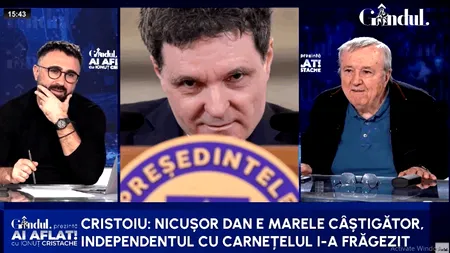 Cristoiu: Ce fel de nevolnic e Nicușor Dan?/E marele câștigător/Independentul cu carnețelul i-a frăgezit