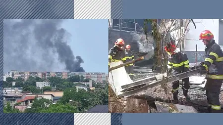 Imagini spectaculoase. Un INCENDIU a mistuit parțial o clădire din București. Nu au fost victime
