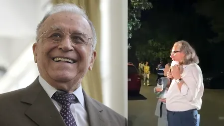 Moment emoționant la reședința lui Ion Iliescu. Nicolae VOICULEȚ a cântat „Deșteaptă-te Române” și a depus o coroană de flori