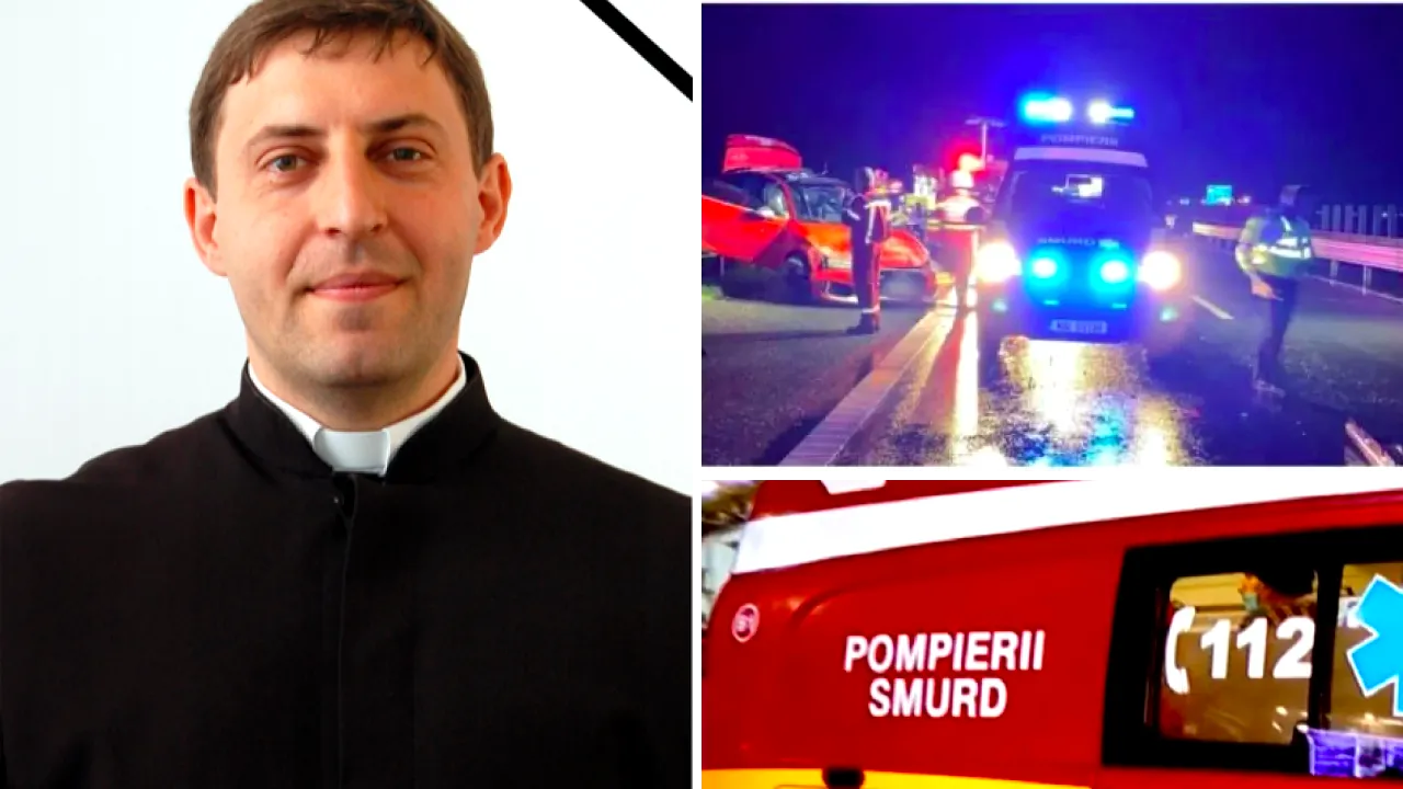 Părintele Remus Dobra a murit într-un accident cumplit petrecut marți seara pe autostrada A1