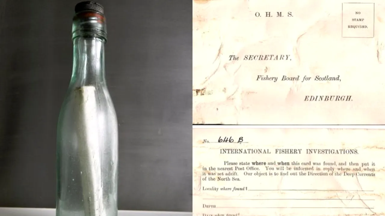 Cel mai vechi mesaj în sticlă din lume, descoperit în Scoția