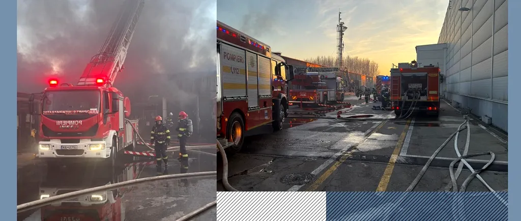 INCENDIUL de la fabrica Fornetti din Timiș, lichidat de pompieri. A fost afectată o suprafață de aproximativ 2.000 de metri pătrați