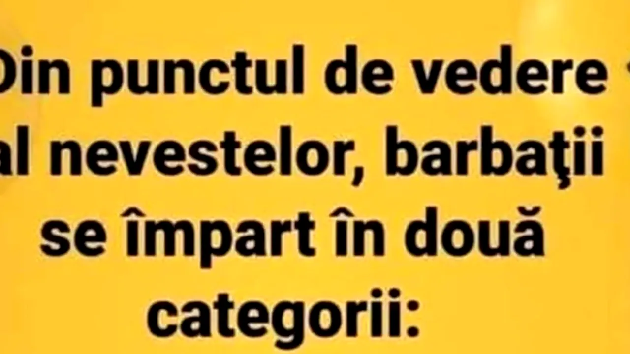 BANCUL ZILEI | De ce se împart bărbații se împart în două categorii