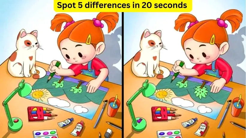 TEST IQ | Găsește 5 diferențe între cele două imagini în 20 de secunde! 99% din oameni nu vor putea face asta