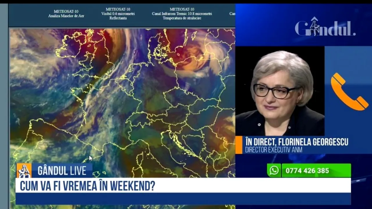 GÂNDUL LIVE. Cum va fi vremea în weekend? Florinela Georgescu: „Semnalul unui episod cu adevărat de iarnă îl vom avea...”