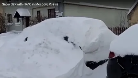 VIDEO. „Ninsoare apocaliptică” la Moscova! Meteorologii spun că nu a mai fost atât de multă zăpadă în capitala Rusiei de foarte mulți ani!