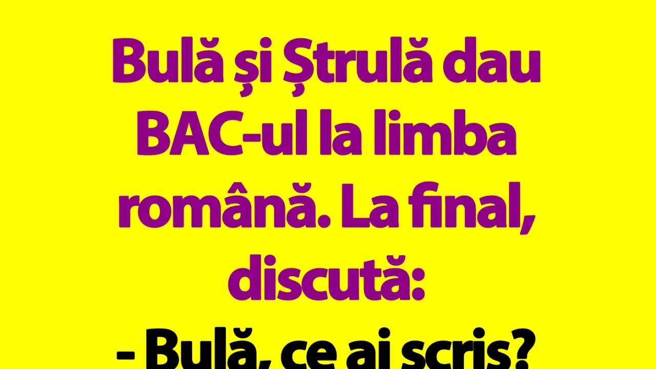BANC | Bulă și Ștrulă dau BAC-ul la limba română
