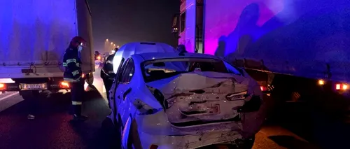 Carambol cu trei mașini, pe Centura Brașovului. O persoană a fost rănită, iar traficul auto a fost blocat (VIDEO)