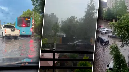 Video | Furtuna a provocat inundații în Chiajna. S-a rupt cerul în două și peste Brăila. Cum arată Pipera după codul galben de ploaie