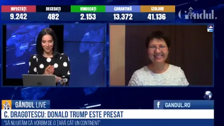 GÂNDUL LIVE. România vs SUA în privința abordării pandemiei. Jurnalist: Dacă presezi populația, vei ajunge la o explozie. Cea mai simplă soluție, să îi ții pe toți sub cheie