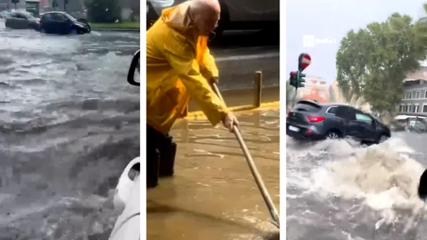 O furtună violentă, cu grindină și rafale puternice de vânt a lovit Roma. În câteva minute, străzile s-au inundat complet, iar traficul a fost paralizat