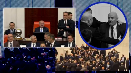 Bătaie în Parlamentul Turciei: Partidul lui Erdogan și cel de opoziție s-au luat la pumni în timpul jurământului noului ministru al Justiției