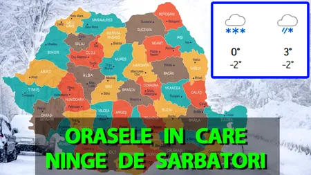 Orașele din România în care va ninge de Sărbători. Prognoza oficială Accuweather