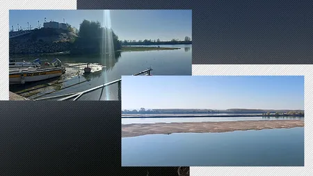Portul turistic Corabia a rămas pe uscat. Debitul Dunării a scăzut cu o treime în această zonă