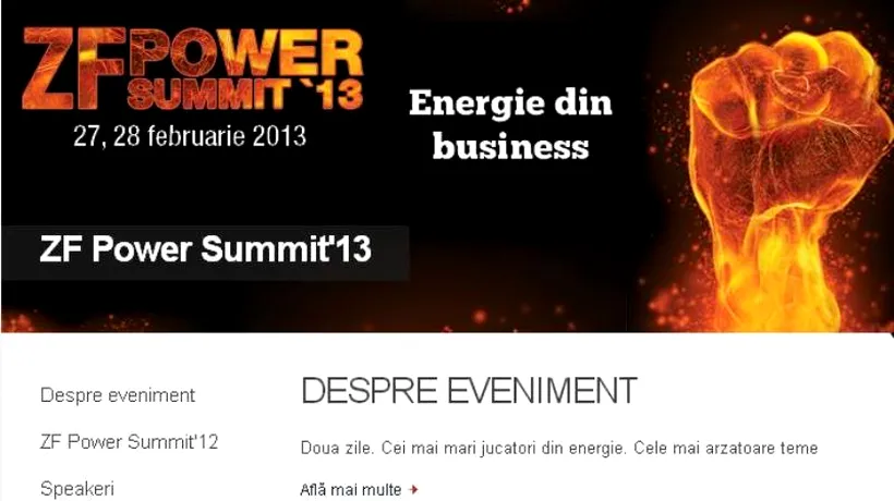Cei mai importanți jucători din piața de energie la ZF Power Summit ''13