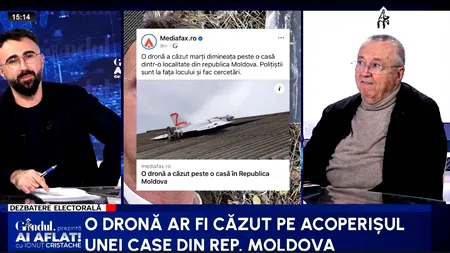 Ion Cristoiu, ironic după incidentul cu drona din Republica Moldova: „Zici că a fost pusă cu mânuța acolo”