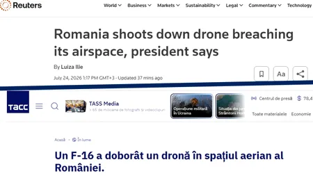 Ce scrie presa internațională despre prima dronă doborâtă în România de un avion F-16 cu pilot român