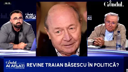 De ce renaște Traian Băsescu. Cristoiu: El spune ce crede poporul român/Trăim într-o ipocrizie generală