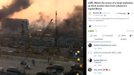 Explozie de proporții în Beirut. Oficial: Un număr foarte mare de răniți - VIDEO