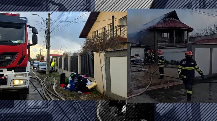 Incendiu în Tunari-Ilfov. Trei case sunt cuprinse de FLĂCĂRI. Nu sunt victime