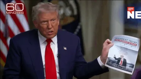 Trump și-a scos din buzunar, în timpul interviului de la CBS, o foaie de hârtie cu numărul războaielor pe care le-ar fi încheiat