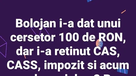 BANCUL ZILEI | Bolojan, cerșetorul și suta de lei