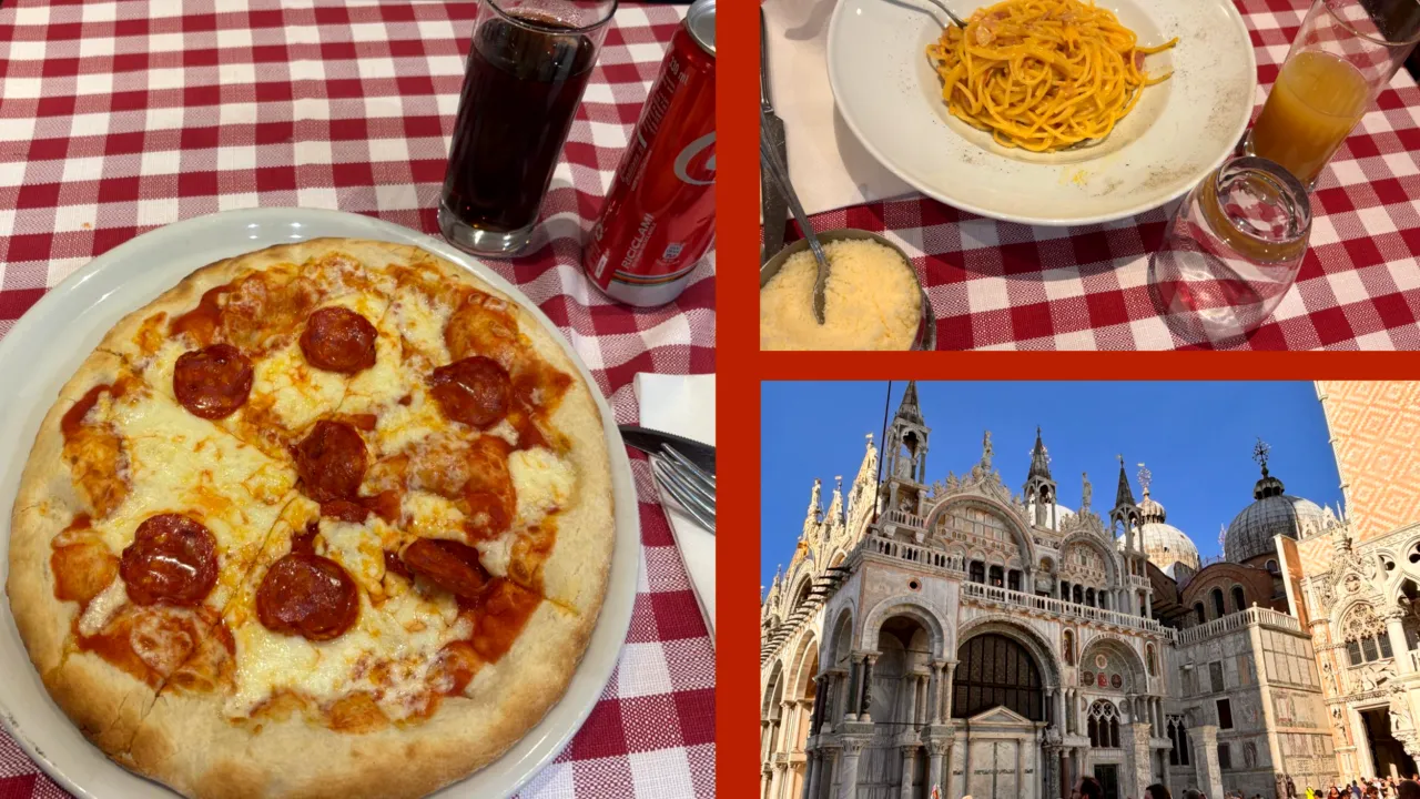 Mai ieftin de atât nu se poate la Veneția. Cât costă o PIZZA și o porție de spaghete în preajma Bazilicii Sfântului Evanghelist Marcu