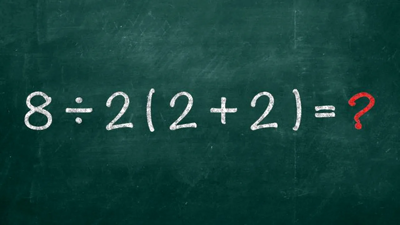 Test IQ pentru matematicieni | Cât face 8:2(2+2)=? Atenție la detalii!