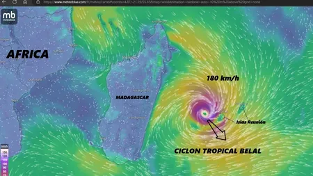 VIDEO | Cod violet de ciclon pe o insulă din Franța / MAE: Alertă privind trecerea ciclonului „Belal” în Insula Réunion