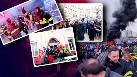 Pompierii francezi ies în stradă: Sute de salvatori au blocat autostrăzile și centrul orașului Lille, din nord. Ce nemulțumiri au