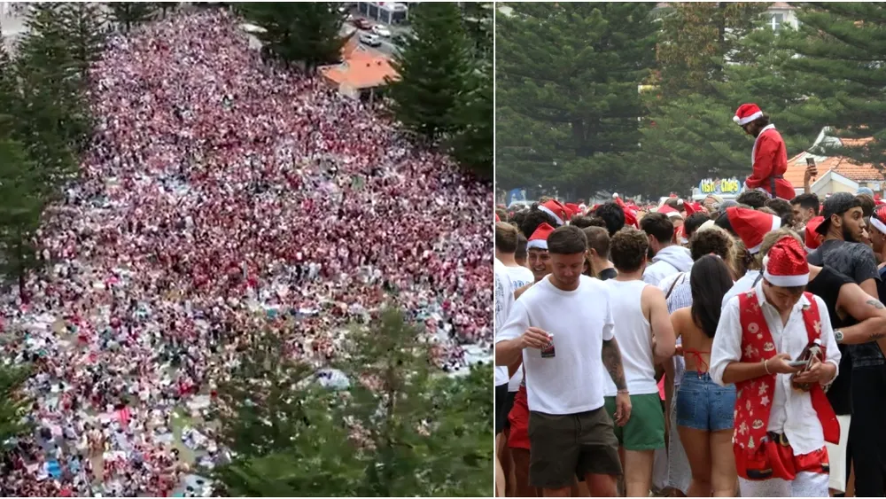 Mii de turiști se calcă în picioare ca să petreacă ziua de Crăciun, pe cea mai cunoscută plajă din Australia