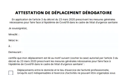 CUM ARATĂ DECLARAȚIA pe proprie răspundere în Franța. Ce trebuie să completeze românii de acolo când ies din casă