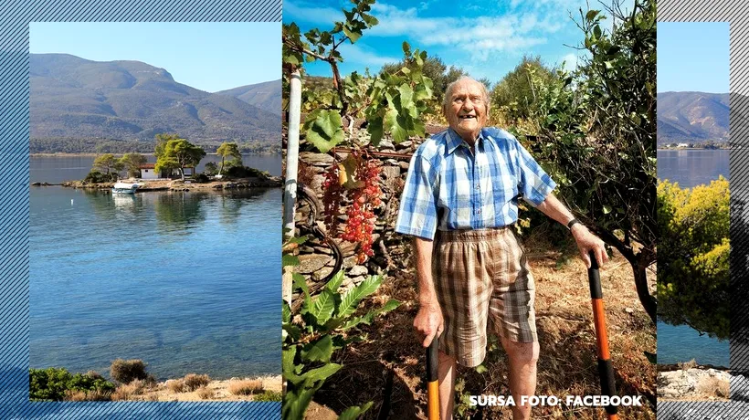 Povestea uluitoare a lui Stamatis, bărbatul care a păcălit MOARTEA timp de 45 de ani. Secretul lui: s-a mutat pe o insulă, în Grecia