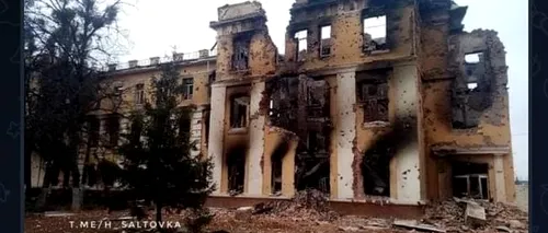 VIDEO | O școală din Harkov, făcută scrum în urma luptelor dintre ucraineni și ruși