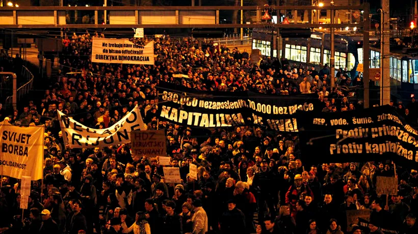 Protest la Zagreb. Aproximativ 6.000 de croați au cerut plecarea Guvernului