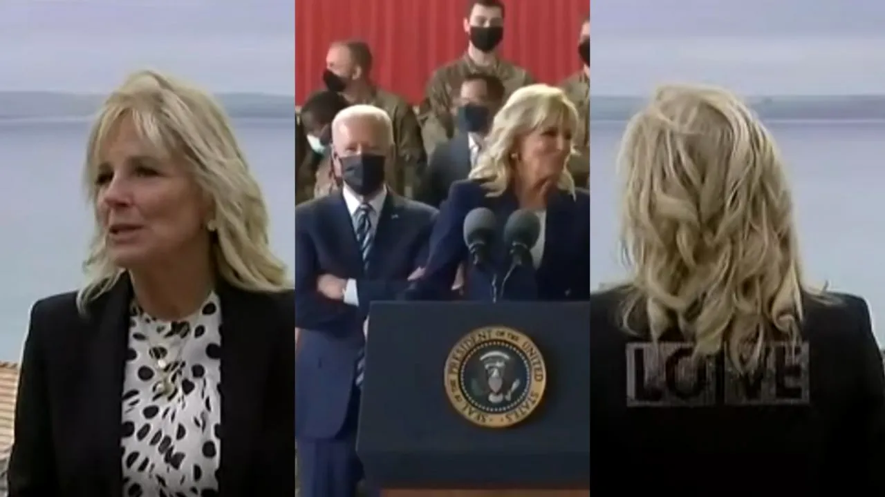 Jill Biden a adus mesajul „LOVE” din America. Sacoul Primei Doamne a impresionat pe toată lumea (VIDEO)