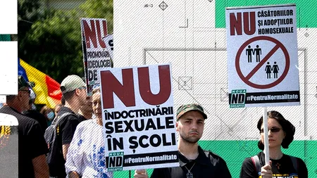 GALERIE FOTO | ”Marșul Normalității”. Icoane și pancarte anti-LGBT: ”Strămoşii s-au jertfit pentru România Mare, nu pentru căsătorii homosexuale”