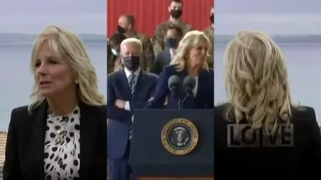 Jill Biden a adus mesajul „LOVE” din America. Sacoul Primei Doamne a impresionat pe toată lumea (VIDEO)