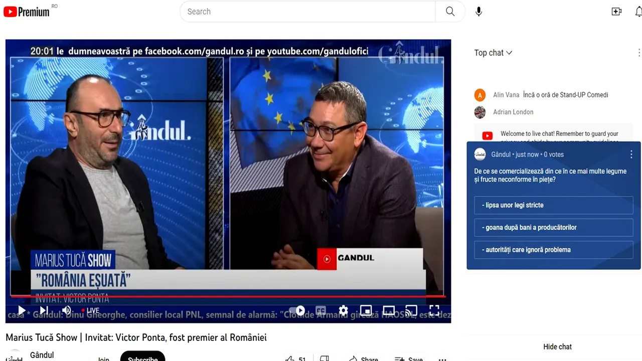 POLL Marius Tucă Show: „De ce se vând din ce în ce mai multe legume și fructe neconforme în piețe?”