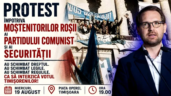 Susţinătorii lui Dominic Fritz ies în stradă. Miting pentru edilul Timişoarei care ar urma să plece acasă din cauza legii incompatibilităţii