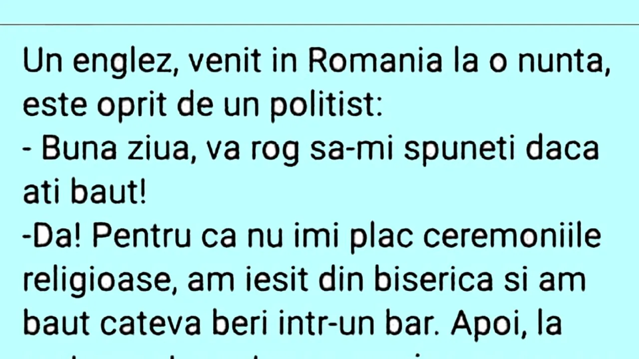 BANC | Un englez, venit în România la o nuntă, e oprit de un polițist