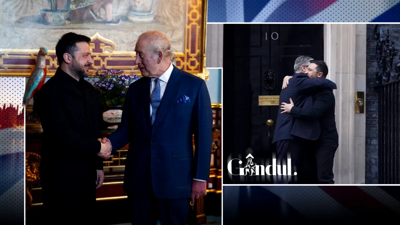 Zelenski și-a început vizita de lucru în Marea Britanie cu o audiență la regele Charles al III-lea