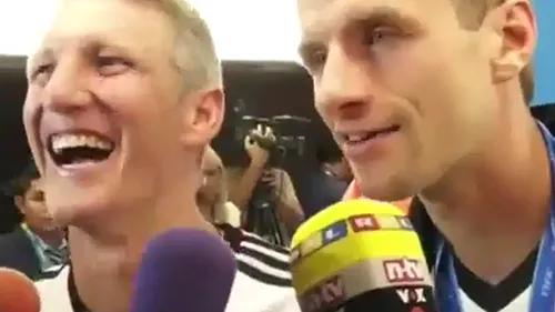 Muller a înjurat la TV: ''Nu îmi pasă de rahatul ăsta''. Schweinsteiger a izbucnit în râs