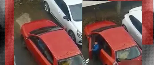 VIDEO: Copil filmat în timp ce conduce o mașină într-o parcare din Cluj / Poliția a sesizat Protecția Copilului și încearcă să îi dea de urmă