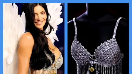 Sutienul de 50 de milioane de dolari, cel mai scump din lume, a fost purtat de Kylie Jenner pe podiumul Victoria’s Secret / Are 4.410 diamante naturale și a necesitat 1.000 de ore de muncă