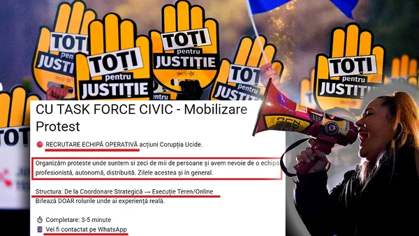 „Corupția ucide”, ONG-ul care organizează „protestele spontane”, insistă cu recrutările. Anunță acțiuni de protest cu zeci de mii de participanți