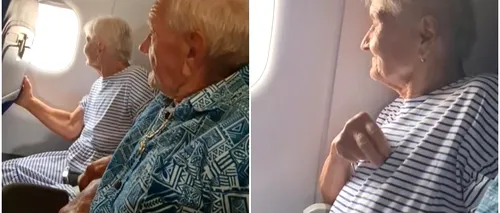 VIRAL! Reacţia a doi bunici când zboară prima dată cu avionul