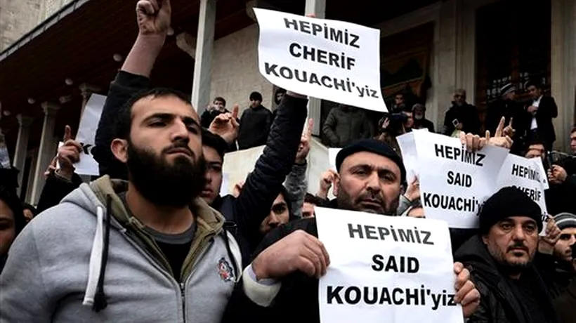 Manifestație în Turcia în memoria fraților Kouachi