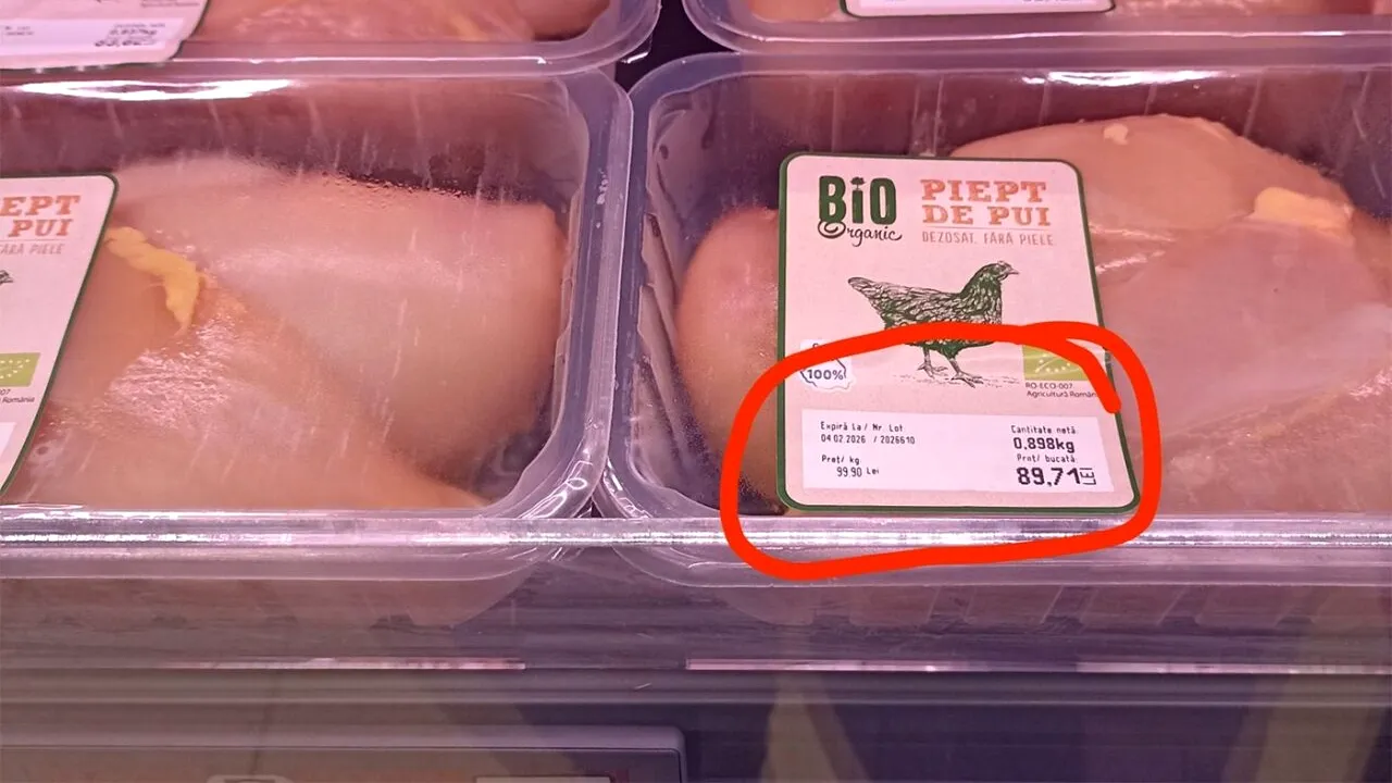 Pui la 99.90 lei/kg în România. Imagini realizate de o clientă iritată: 