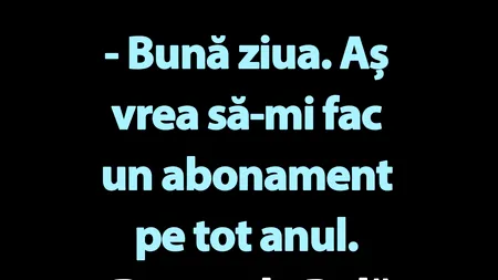 BANC | Bulă și abonamentul pe tot anul